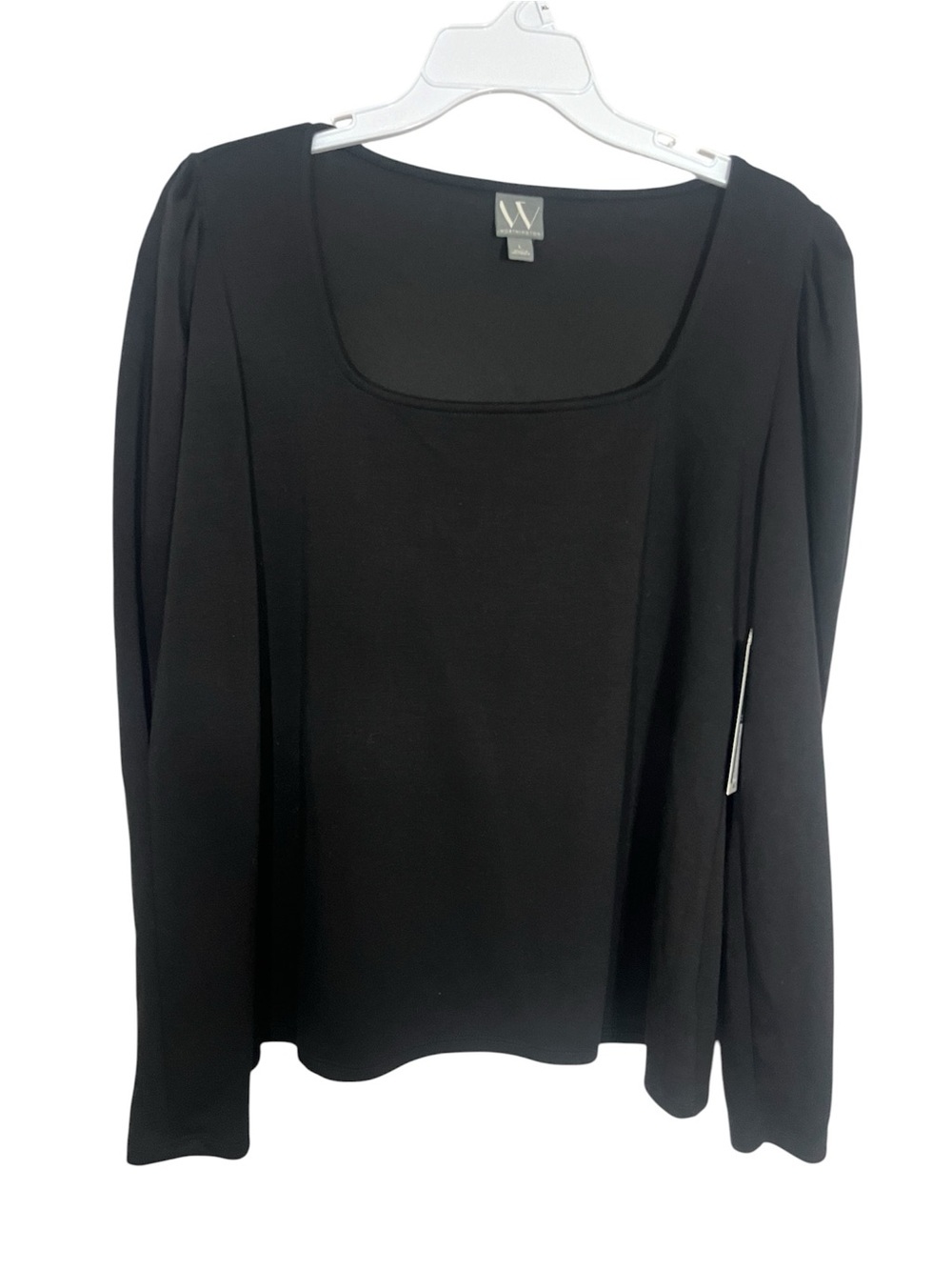 Worthington Black Long Sleeve Scoop Neck Top